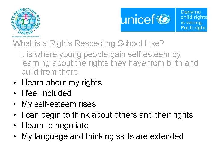 What is a Rights Respecting School Like? It is where young people gain self-esteem