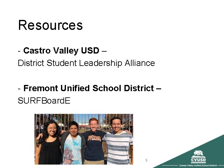 Resources - Castro Valley USD – District Student Leadership Alliance - Fremont Unified School