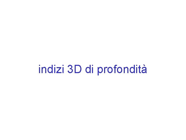 indizi 3 D di profondità 