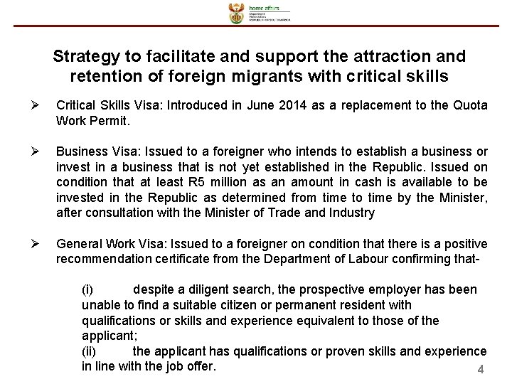Strategy to facilitate and support the attraction and retention of foreign migrants with critical
