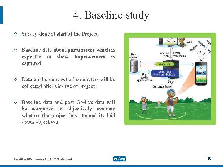 4. Baseline study v Survey done at start of the Project v Baseline data