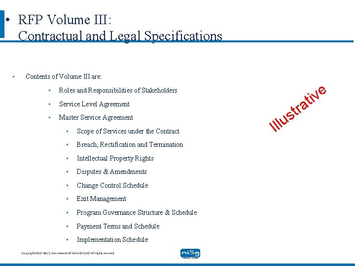  • RFP Volume III: Contractual and Legal Specifications • Contents of Volume III