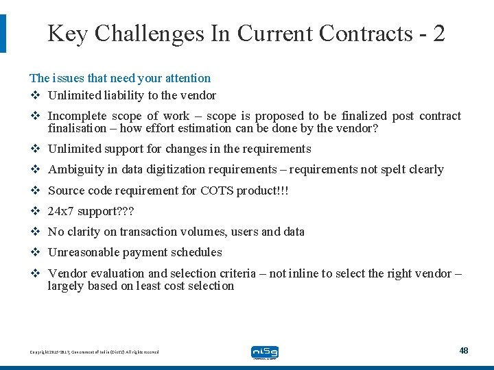 Key Challenges In Current Contracts - 2 The issues that need your attention v