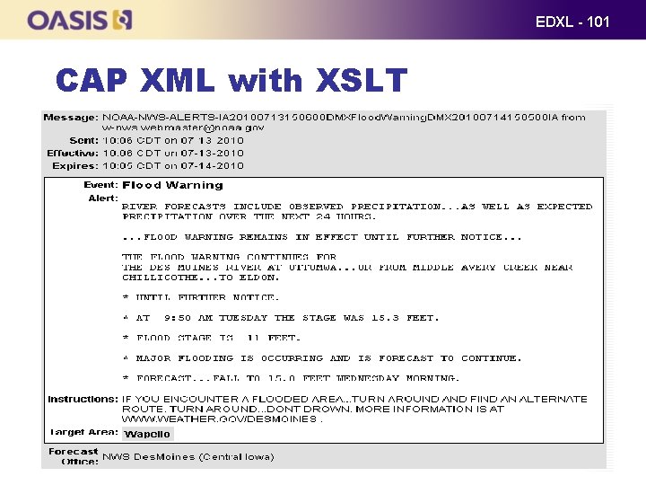EDXL - 101 CAP XML with XSLT 