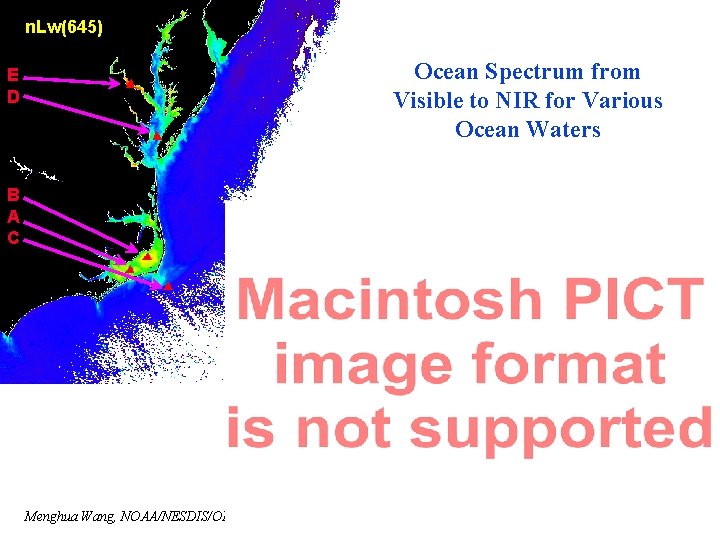 n. Lw(645) Ocean Spectrum from Visible to NIR for Various Ocean Waters E D