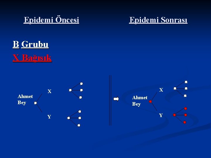 Epidemi Öncesi Epidemi Sonrası B Grubu X Bağışık Ahmet Bey X X Ahmet Bey