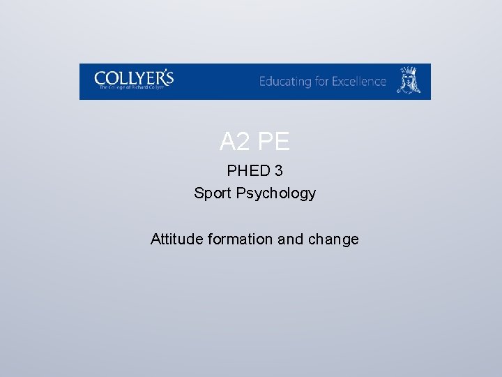 A 2 PE PHED 3 Sport Psychology Attitude formation and change 