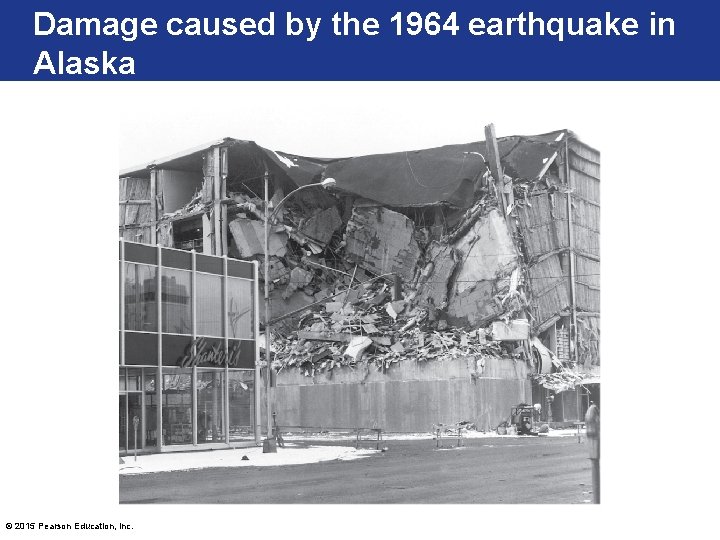 Damage caused by the 1964 earthquake in Alaska © 2015 Pearson Education, Inc. 