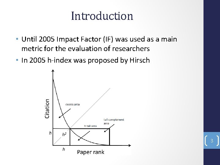 Introduction • Until 2005 Impact Factor (IF) was used as a main metric for