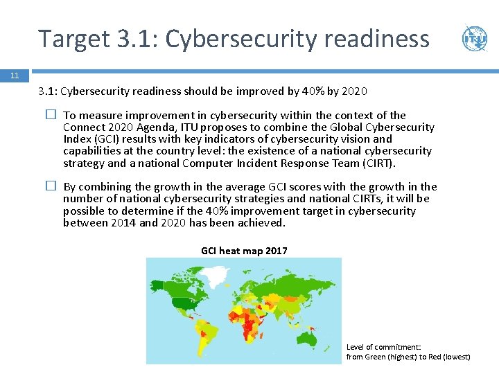 Target 3. 1: Cybersecurity readiness 11 3. 1: Cybersecurity readiness should be improved by