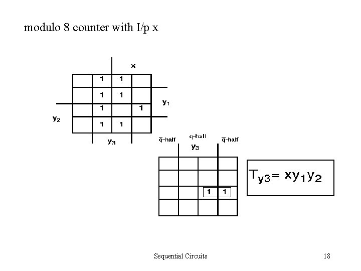 modulo 8 counter with I/p x Sequential Circuits 18 