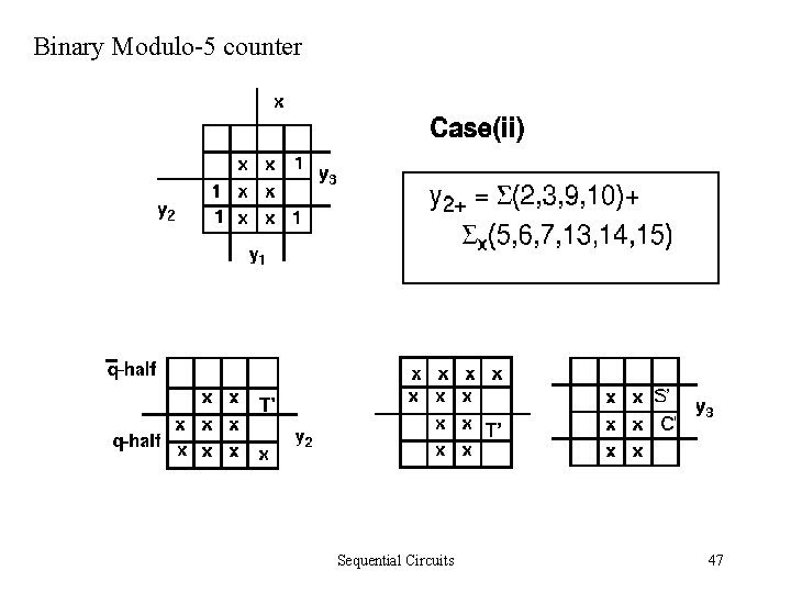 Binary Modulo-5 counter Sequential Circuits 47 