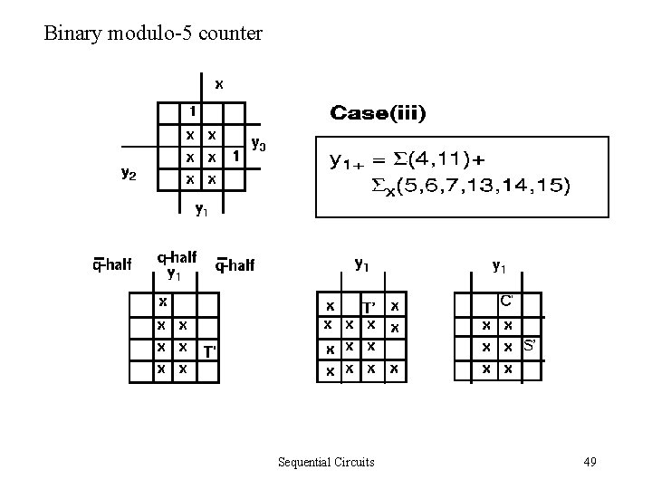 Binary modulo-5 counter Sequential Circuits 49 