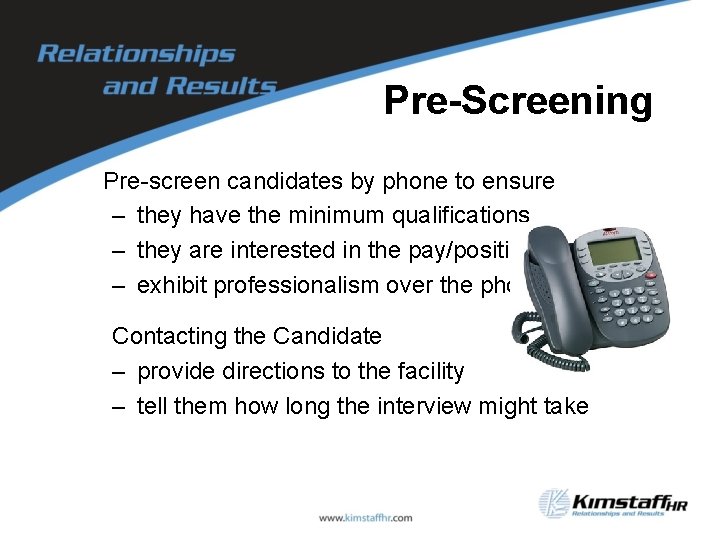 Pre Screening Guide Hiring the Right Person Basics for Effective Interviews