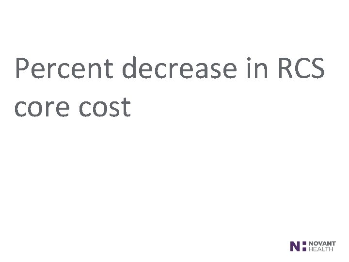 Percent decrease in RCS core cost FOOTER AREA 