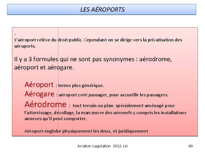 LES AÉROPORTS. L’aéroport relève du droit public. Cependant on se dirige vers la privatisation