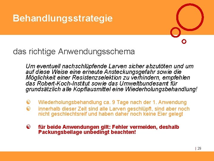 Behandlungsstrategie das richtige Anwendungsschema Um eventuell nachschlüpfende Larven sicher abzutöten und um auf diese