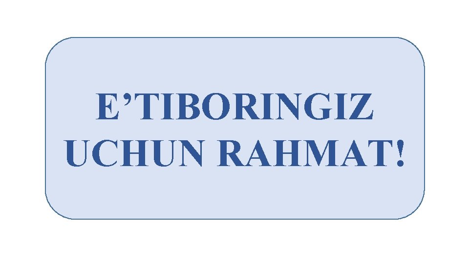 E’TIBORINGIZ UCHUN RAHMAT! 