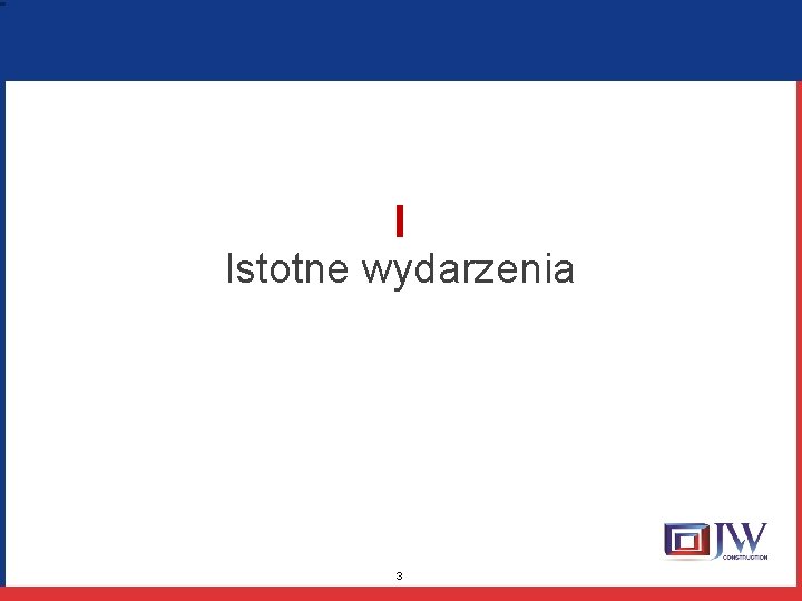 I Istotne wydarzenia 3 