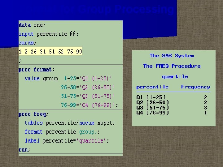 Format for Group Processing 