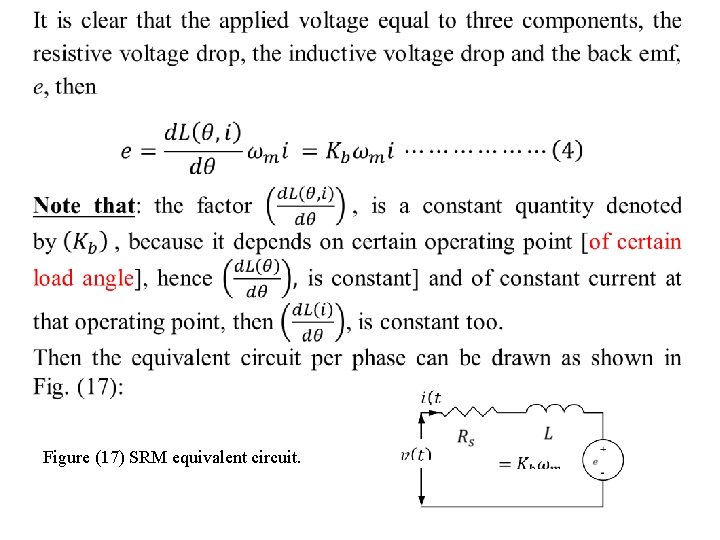 Figure (17) SRM equivalent circuit. 