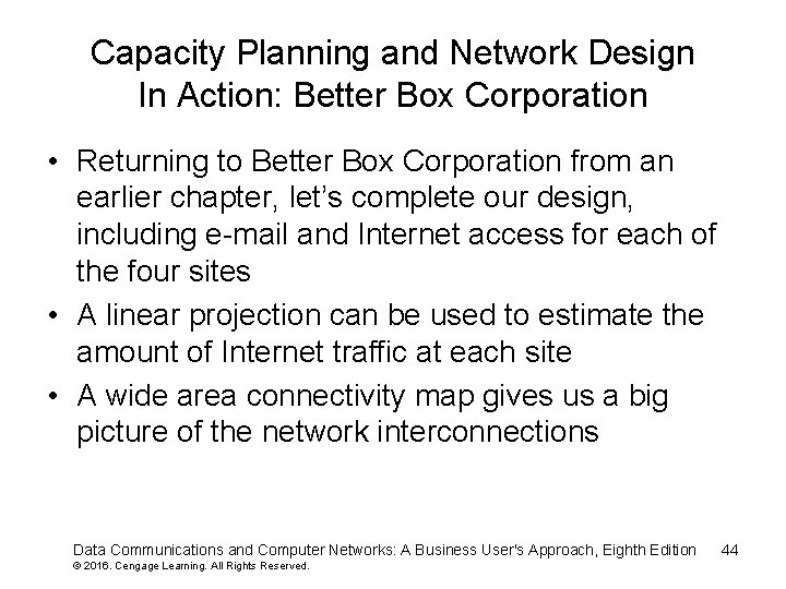 Capacity Planning and Network Design In Action: Better Box Corporation • Returning to Better