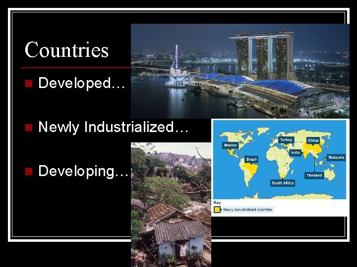 Countries n Developed… n Newly Industrialized… n Developing… 