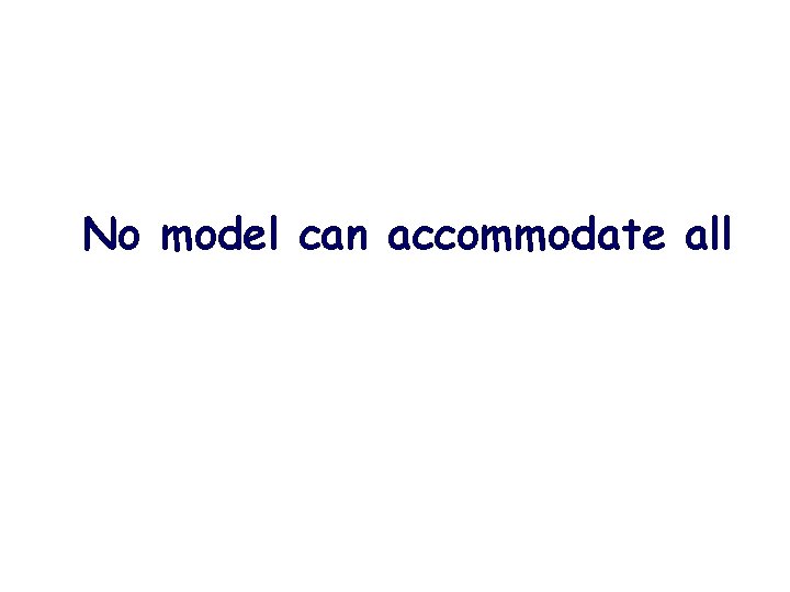 No model can accommodate all 