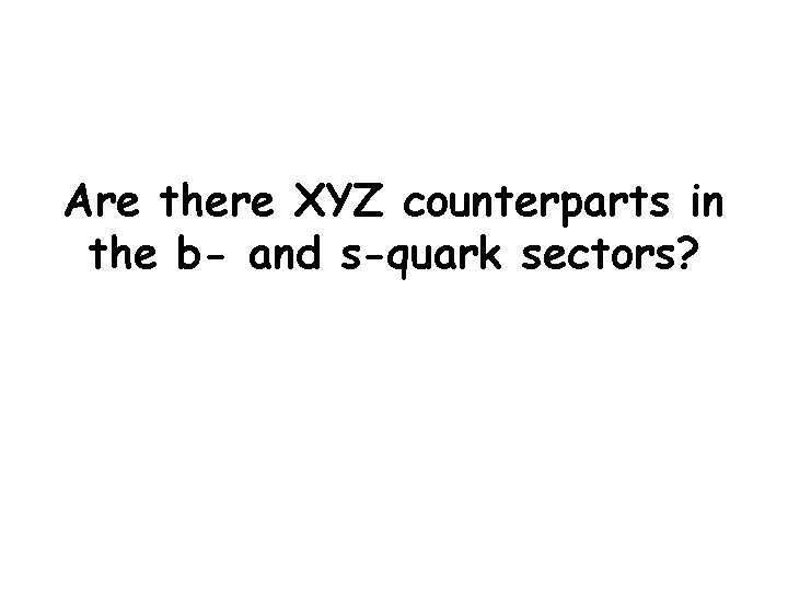 Are there XYZ counterparts in the b- and s-quark sectors? 