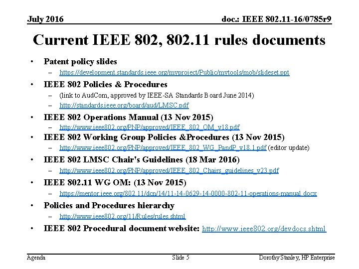 July 2016 doc. : IEEE 802. 11 -16/0785 r 9 Current IEEE 802, 802.