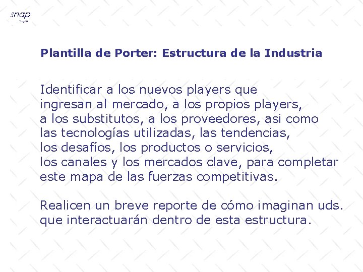 Plantilla de Porter: Estructura de la Industria Identificar a los nuevos players que ingresan