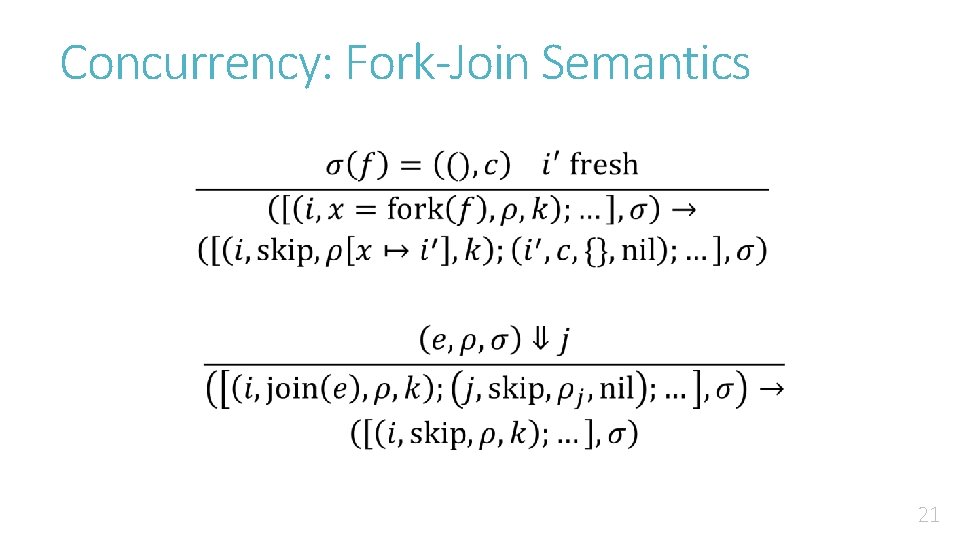 Concurrency: Fork-Join Semantics 21 