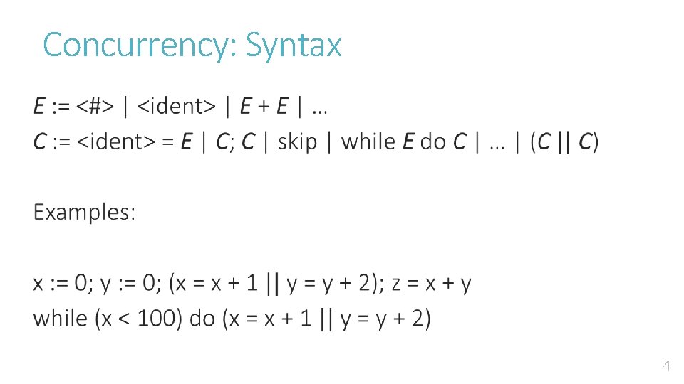 Concurrency: Syntax • 4 