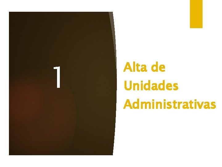 1 Alta de Unidades Administrativas 