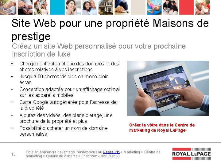 Site Web pour une propriété Maisons de prestige Créez un site Web personnalisé pour