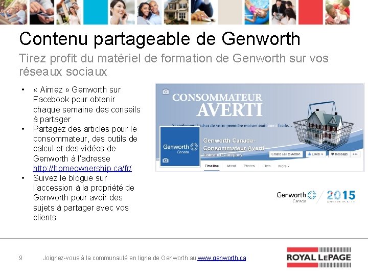 Contenu partageable de Genworth Tirez profit du matériel de formation de Genworth sur vos