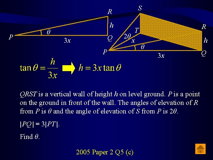 S R h θ P Q 3 x T 2θ x P R h