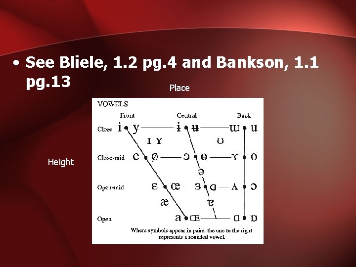  • See Bliele, 1. 2 pg. 4 and Bankson, 1. 1 pg. 13