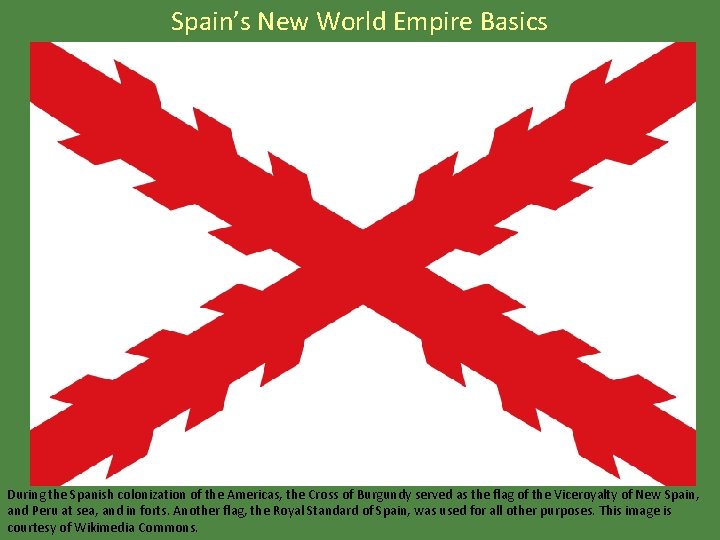 Spain's New World Empire Basics During the Spanish colonization of the Americas, the Cross