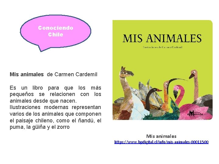 Conociendo Chile Mis animales de Carmen Cardemil Es un libro para que los más