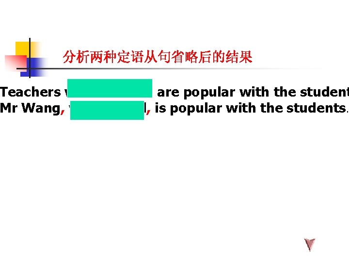 分析两种定语从句省略后的结果 Teachers who are kind are popular with the student Mr Wang, who is