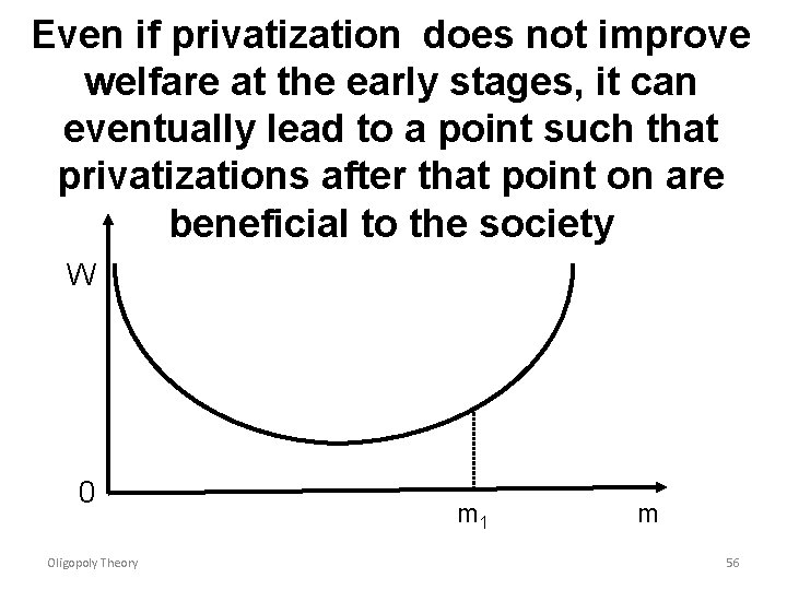 Even if privatization does not improve welfare at the early stages, it can eventually