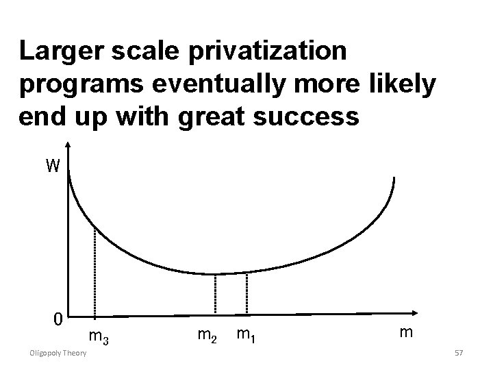 Larger scale privatization programs eventually more likely end up with great success W 0