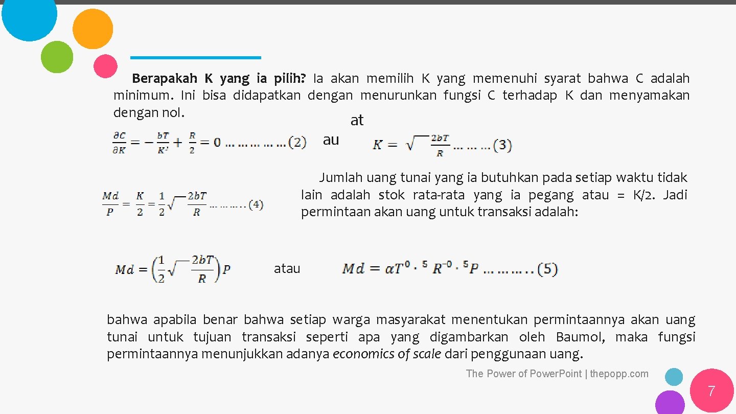 Berapakah K yang ia pilih? Ia akan memilih K yang memenuhi syarat bahwa C