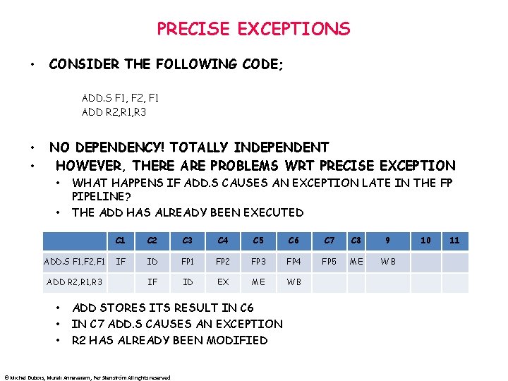 PRECISE EXCEPTIONS • CONSIDER THE FOLLOWING CODE; ADD. S F 1, F 2, F