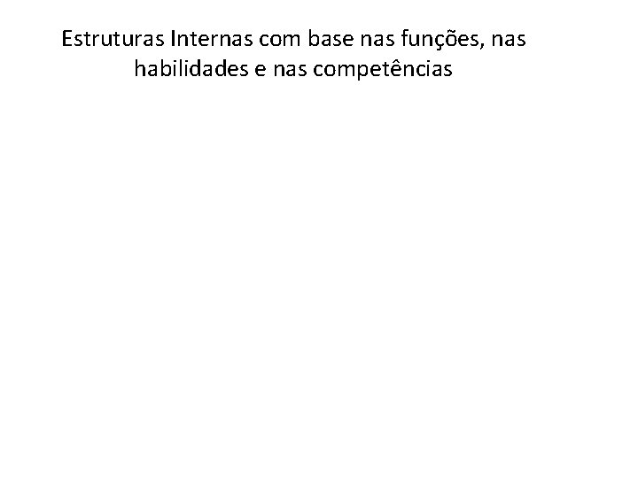 Estruturas Internas com base nas funções, nas habilidades e nas competências 