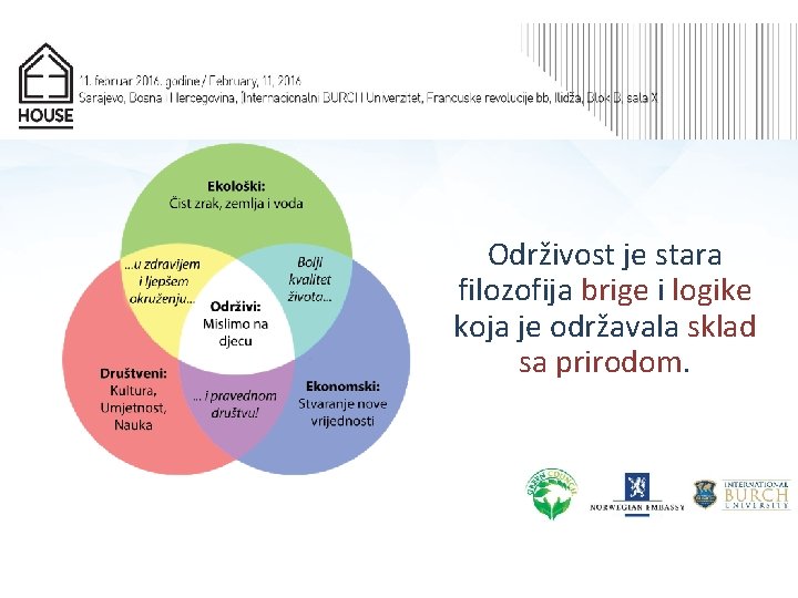 Održivost je stara filozofija brige i logike koja je održavala sklad sa prirodom. 