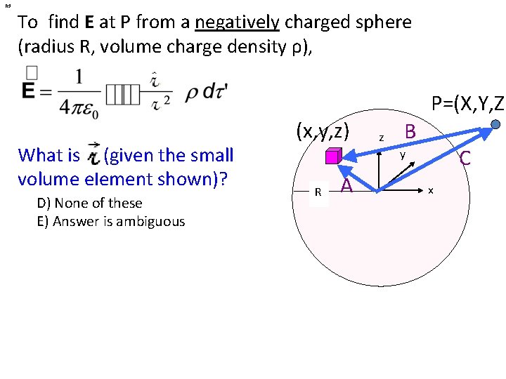 R 9 To find E at P from a negatively charged sphere (radius R, R 9 To find E at P from a negatively charged sphere (radius R,