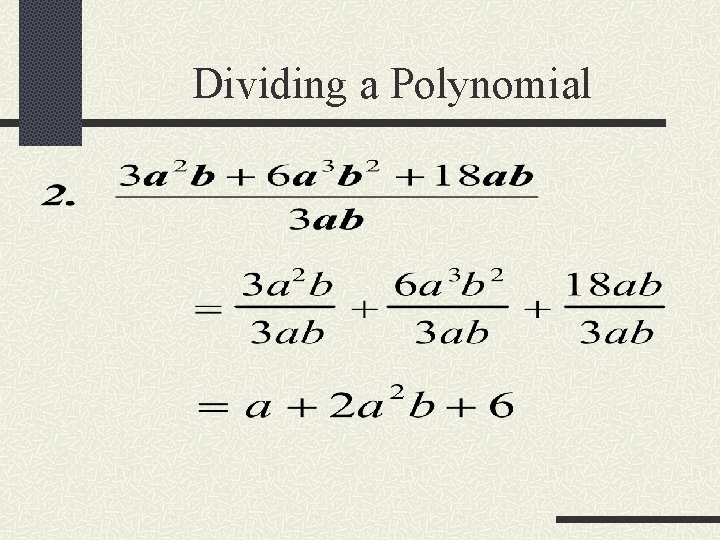 Dividing a Polynomial 