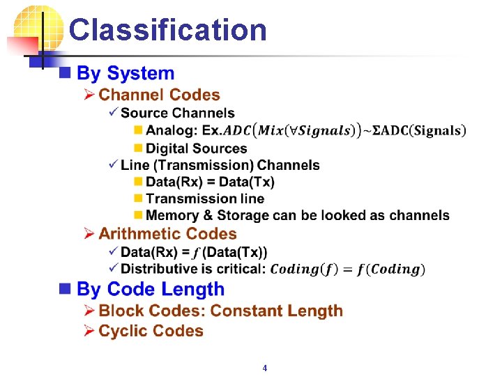 Classification n 4 